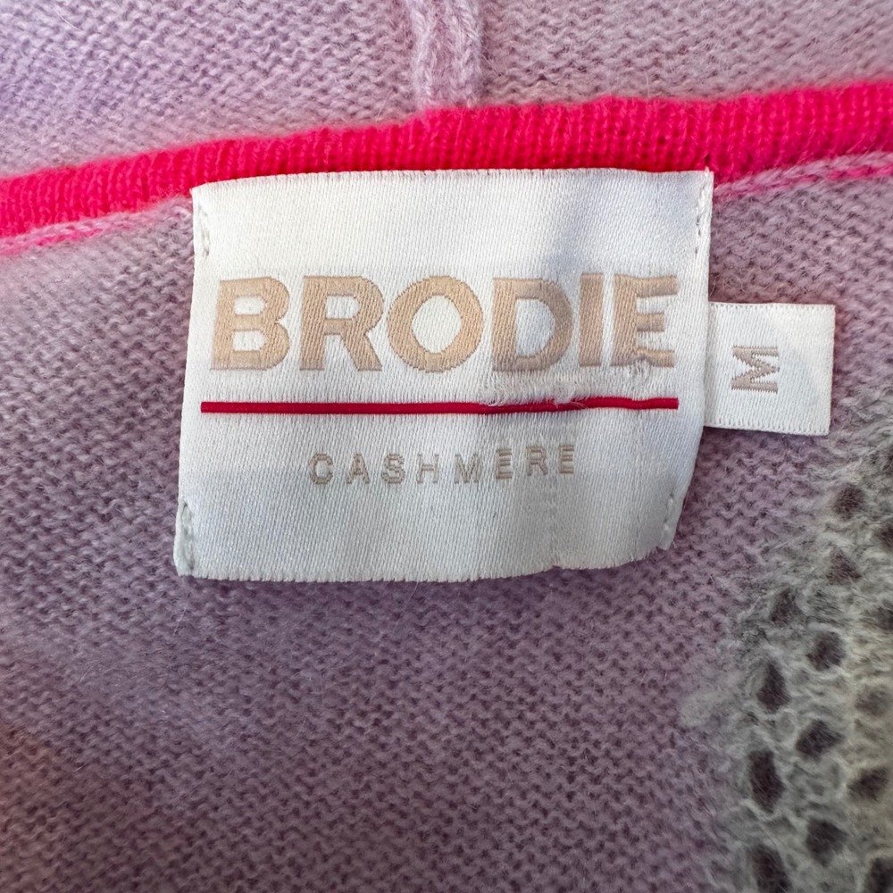 Brodie Cashmere Lilac Purple Silver Heart Zip Up Hoodie Sweater Womens M Luxury - Picture 4 of 10